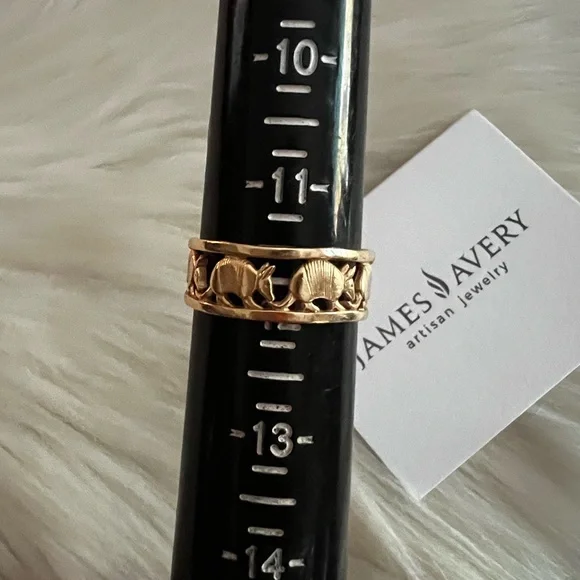 14k gold RARE Armadillo wide band ring
